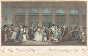 De Palais Royal - Galerijwandeling, 1787 door Philibert Louis Debucourt