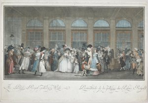 De Wandelgang van de Palais Royal Galerie door Philibert Louis Debucourt