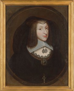 Christine Marie van Frankrijk 1606-1663, Hertogin van Savoye in weduwekleding, ca. 1640 door Philibert Torret