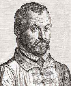 Benito Arias Montano. Portret (prent) door Philip (after) Galle
