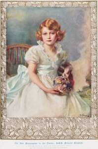 Prinses Elizabeth, 7 jaar oud door Philip Alexius de (after) Laszlo