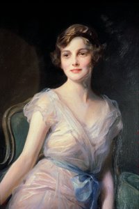 (detail) Portret van Miss Leicester-Warren door Philip Alexius de Laszlo