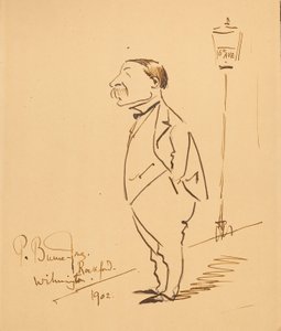 Karikatuur van Samuel Bancroft door Philip Burne Jones