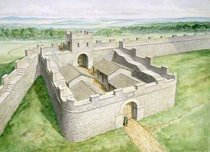 Hadrianusmuur Cawfields Milecastle, 2e eeuw, 1990-2010 door Philip Corke