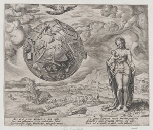 De mens geboren om te zwoegen, uit De beloning van arbeid en ijver, plaat 1, 1572