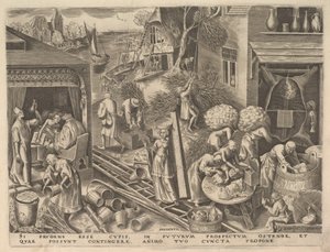 Voorzichtigheid Prudentia uit De Deugden, ca. 1559-60 door Philip Galle