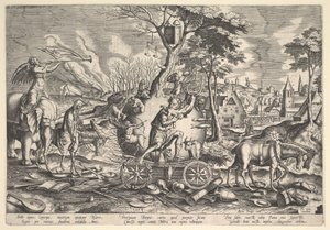 De Triomf van de Tijd, 1574 door Philip Galle