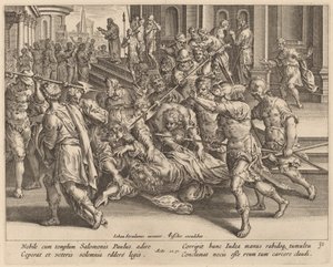 De arrestatie van Sint Paulus door Philip Galle after Jan van der Straet