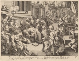 De val van Euthychus door Philip Galle after Jan van der Straet