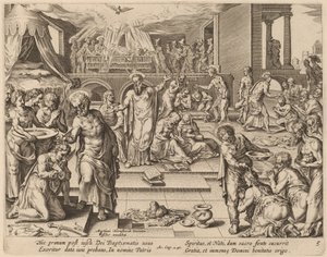 Velen worden Gedoopt door Philip Galle after Maerten van Heemskerck