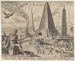 De piramides van Egypte door Philip Galle, after Maerten van Heemskerck