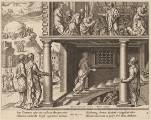 De Verkiezing van Sint Matthias door Philip Galle after Maerten van Heemskerck