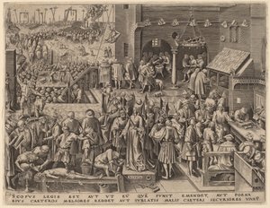 Gerechtigheid door Philip Galle after Pieter Bruegel the Elder