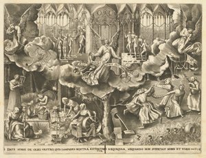 De Gelijkenis van de Wijze en Dwaze Maagden door Philip Galle, after Pieter Bruegel the Elder