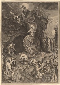 De Opstanding door Philip Galle after Pieter Bruegel the Elder