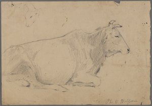 Zittende stier door Philip H. Wolfrom