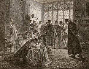 De Engelse ambassade tijdens het bloedbad van St. Bartholomeus, illustratie uit 