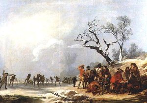Schaatsscène door Philip James de Loutherbourg