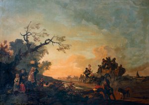 De hoofdweg door Philip James de (1740 1812) Loutherbourg