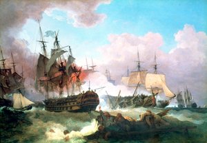 De Slag bij Camperdown door Philip James de Loutherbourg