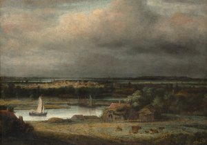 Breed Rivierlandschap, ca. 1648-49 door Philip Koninck