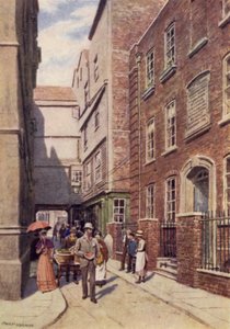 Ingang naar Bishopsgate vanaf Great St Helens, 1890 door Philip Norman
