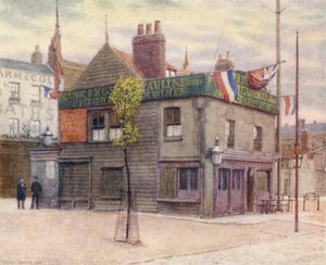 Vine Tavern, Mile End, kijkend naar het oosten, 1887 door Philip Norman