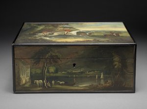Antieke brievenbus omgebouwd tot een humidor, ca. 1840