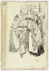 Londen Oostkant: Schets in een Gin Shop in de Oostkant