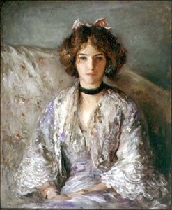 Portret van Miss Ethel Warwick door Philip Wilson Steer