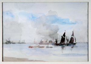 Thames Aken, Greenhithe door Philip Wilson Steer