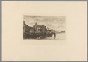 Gezicht op Amsterdam met de top van de Schreierstoren