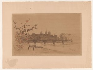 Gezicht op Parijs over de Pont des Arts