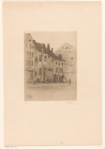 Oude huizen op de Place Verte, te Verviers door Philip Zilcken