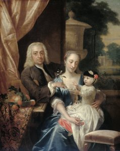 Isaac Parker (1702-1755), zijn vrouw Justina Johanna Ramskrammer (1702-1798) en hun zoon Willem Alexander (1740-1747) door Philip van Dijk