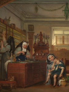 (detail) van de Apotheek in het Sint-Janshospitaal door Philipe Jacques van Bree