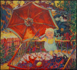 Eric in de box, (parasol)