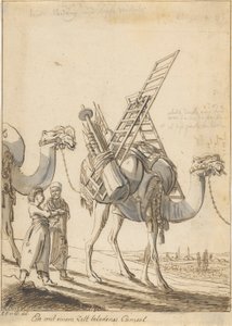Ein mit einem Zelt beladenes Cameel (Man met een Tent-Beladen Kameel) door Philipp Ferdinand von Gudenus