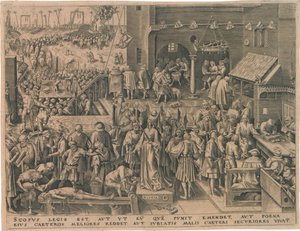 Justitia uit De Zeven Deugden door Philipp Galle