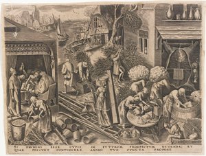 Prudentia Prudence uit De Zeven Deugden, 1559 door Philipp Galle