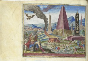 De Piramides van Egypte uit de serie De Achtste Wereldwonderen, 1572 door Philipp Galle