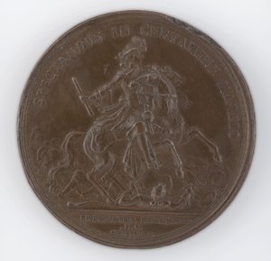 Bronzen medaille ter herdenking van de dood van Frederik, Hertog van Schomberg