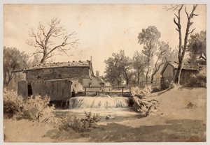 Molen aan de beek bij Schliersee door Philipp Röth