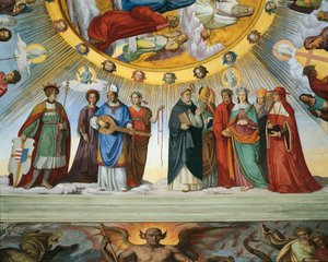Dante en Beatrice spreken met de leraren van wijsheid, uit 