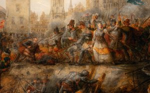 Verdediging van Doornik door de Prinses van Epinoy, Philippe-Auguste Hennequin, Museum voor Schone Kunsten van Doornik