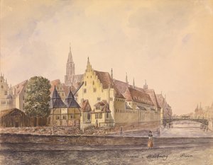 De Donau bij Straatsburg door Philippe Auguste de Peellaert