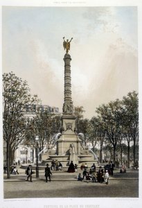 La fontaine du Chatelet - lithografie door Benoist door Philippe Benoist