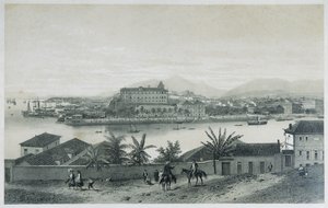 Negen panoramische uitzichten van Rio de Janeiro: Da Ilha das Cobras, 1862 door Philippe Benoist