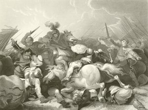 Slag bij Bosworth Field door Philippe Jacques de Loutherbourg
