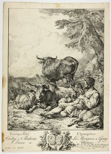 Rustige boer door Philippe Jacques de Loutherbourg II
